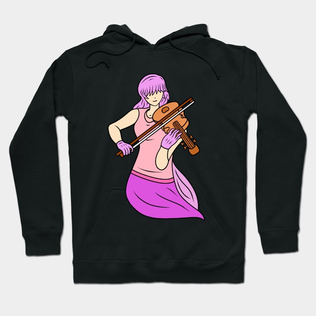 Violinist girl Hoodie by Andrew Hau